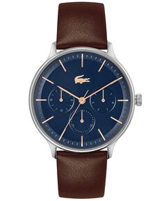 Мужские часы Lacoste Club коричневые с ремешком Apple Peel, 42 мм
