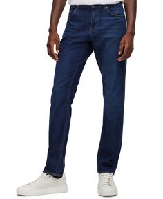 Мужские джинсы узкого кроя из темно-синего эластичного денима Hugo Boss