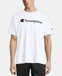 Мужская футболка с надписью и логотипом Champion