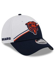 Мужская бейсболка белого и темно-синего цвета Chicago Bears 2023 Sideline 9FORTY New Era