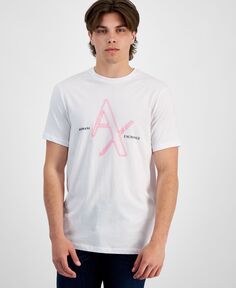 Мужская футболка с неоновым логотипом и графическим рисунком Armani Exchange
