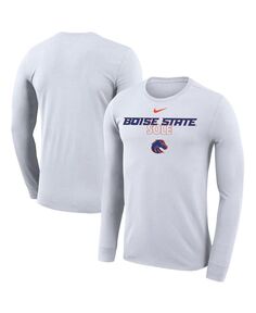 Мужская белая футболка с длинным рукавом Boise State Broncos 2023 On Court Bench Nike