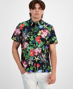 Мужская рубашка на пуговицах с цветочным принтом Lagun GUESS