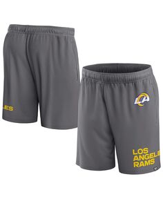 Мужские фирменные серые клинчерные шорты Los Angeles Rams Fanatics