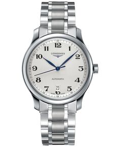 Мужские швейцарские автоматические часы Master с браслетом из нержавеющей стали 39 мм L26284786 Longines