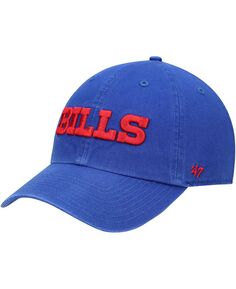 Мужская регулируемая шляпа Royal Buffalo Bills Clean Up Script &apos;47 Brand