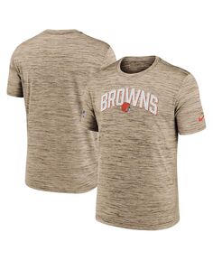 Мужская коричневая футболка Cleveland Browns Velocity Athletic Stack Performance Nike