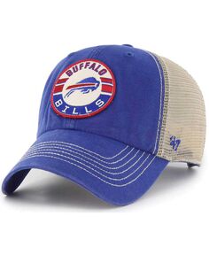 Мужская регулируемая шляпа Royal из натурального цвета Buffalo Bills Notch Trucker Clean Up &apos;47 Brand