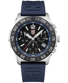 Мужские швейцарские часы с хронографом Pacific Diver, синий каучуковый ремешок, 44 мм Luminox