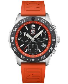 Мужские швейцарские часы с хронографом Pacific Diver оранжевого цвета с каучуковым ремешком, 44 мм Luminox