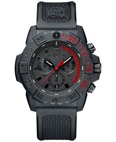Мужские швейцарские часы с хронографом Navy Seal Dive, черный каучуковый ремешок, 45 мм Luminox