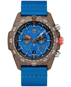 Мужские швейцарские часы с хронографом Bear Grylls Survival Eco Master Series, синий ремешок из переработанного океанского материала, 45 мм Luminox