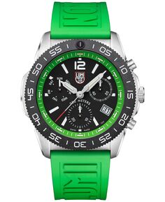 Мужские швейцарские часы с хронографом Pacific Diver с зеленым каучуковым ремешком, 44 мм Luminox