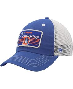 Мужская регулируемая шляпа Royal, натуральный цвет Denver Broncos Legacy Five Point Trucker Clean Up &apos;47 Brand