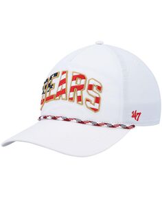 Мужская регулируемая шляпа Trucker White Chicago Bears Hitch &apos;47 со звездами и полосками &apos;47 Brand