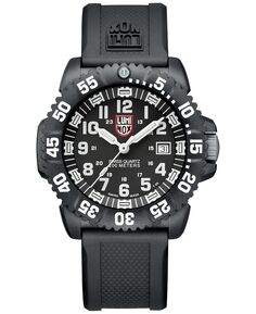 Мужские часы Swiss Navy Seal ColorMark с черным каучуковым ремешком, 44 мм Luminox