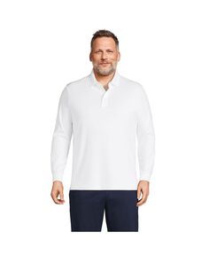 Мужская рубашка-поло интерлок Supima с длинными рукавами Big &amp; Tall Lands&apos; End