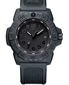 Мужские часы Swiss Navy Seal Military Dive с черным каучуковым ремешком, 45 мм Luminox