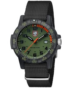 Мужские швейцарские часы в кожаной обложке Sea Turtle Giant Dive, черные часы с ремешком НАТО, 44 мм Luminox