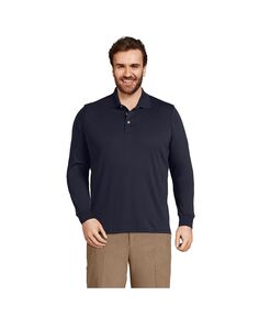 Мужская рубашка-поло интерлок Supima с длинными рукавами Big &amp; Tall Lands&apos; End