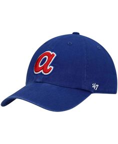 Мужская регулируемая шляпа с логотипом Royal Atlanta Braves 1972 Cooperstown Collection &apos;47 Brand