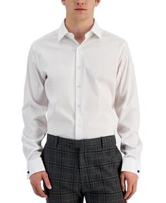 Мужская классическая рубашка приталенного кроя с устойчивыми к пятнам французскими манжетами Alfani