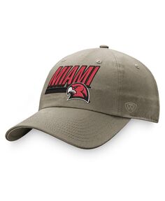 Мужская регулируемая шляпа цвета хаки Miami University RedHawks Slice Top of the World