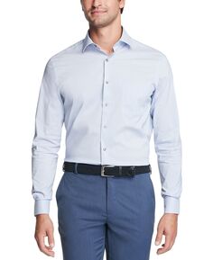 Мужская классическая рубашка в клетку стрейч классического/стандартного кроя больших и высоких размеров с защитой от пятен Van Heusen
