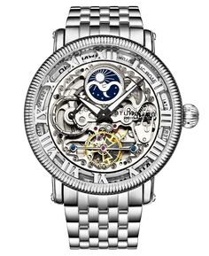 Мужские автоматические часы-браслет из нержавеющей стали серебристого цвета, 49 мм Stuhrling