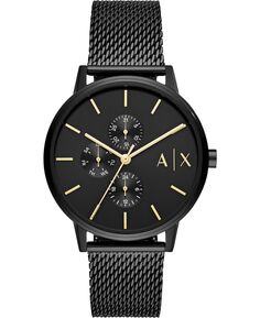 Мужские черные часы с сетчатым браслетом из нержавеющей стали, 42 мм Armani Exchange