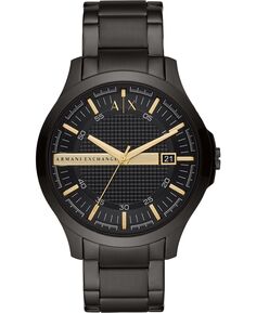 Мужские черные часы-браслет из нержавеющей стали 46 мм Armani Exchange