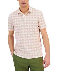 Мужская футболка-поло в горошек с короткими рукавами Alfani
