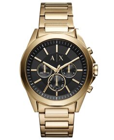 Мужские часы-хронограф с золотистым браслетом из нержавеющей стали, 44 мм Armani Exchange