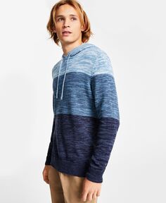 Мужской свитер с капюшоном с цветными блоками Sun + Stone
