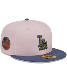Мужская розовая, синяя приталенная шляпа Los Angeles Dodgers Olive Undervisor 59FIFTY New Era