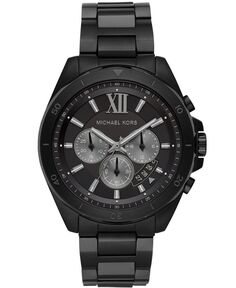 Мужские часы Brecken Chronograph с черным браслетом из нержавеющей стали, 45 мм Michael Kors