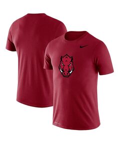 Мужская футболка с логотипом Cardinal Arkansas Razorbacks School Secondary Legend Performance Nike