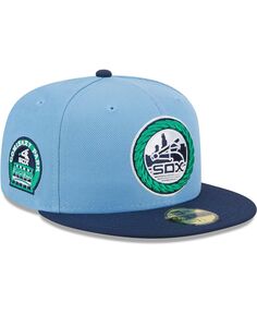 Мужская светло-голубая, темно-синяя шляпа Chicago White Sox Green Undervisor 59FIFTY. New Era