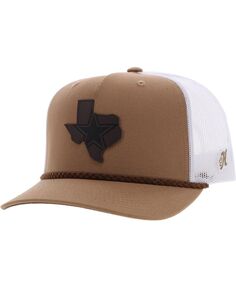 Мужская светло-коричневая, белая кожаная шляпа Dallas Cowboys Texas с нашивкой Trucker Snapback Hooey