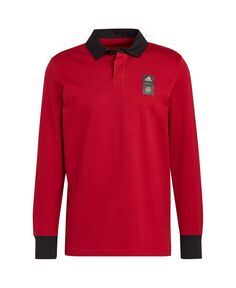 Мужская красная рубашка-поло с длинным рукавом Player 2023 Atlanta United FC Travel adidas