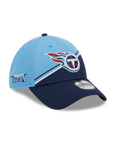 Мужская светло-синяя, темно-синяя кепка Tennessee Titans 2023 Sideline 39THIRTY Flex. New Era