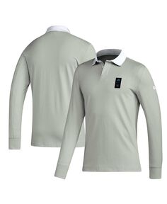 Мужская серая рубашка-поло с длинным рукавом Player Charlotte FC Travel 2023 adidas
