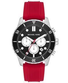 Мужские часы Cunningham с хронографом, красные силиконовые часы, 44 мм Michael Kors