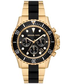 Мужские часы Everest Chronograph с золотистым браслетом из нержавеющей стали, 45 мм Michael Kors