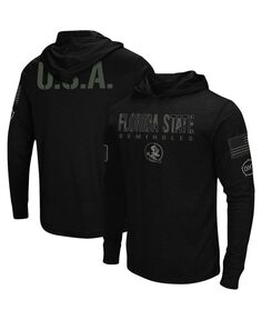 Мужская черная футболка с длинным рукавом и принтом в стиле милитари Florida State Seminoles OHT Colosseum