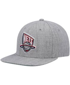 Мужская серая бейсболка New Jersey Nets Hardwood Classics Team 2.0 Snapback с оттенком серого цвета Mitchell &amp; Ness