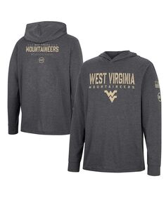 Мужская темно-серая футболка с длинным рукавом и принтом в стиле милитари West Virginia Mountaineers Team OHT Colosseum