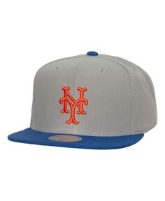 Мужская серая выездная бейсболка New York Mets Cooperstown Collection Snapback Mitchell &amp; Ness
