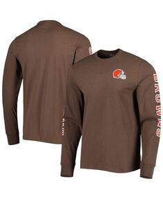 Мужская коричневая футболка с длинным рукавом Cleveland Browns Franklin &apos;47 Brand