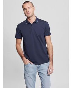 Мужская рубашка-поло с воротником-стойкой и логотипом GUESS